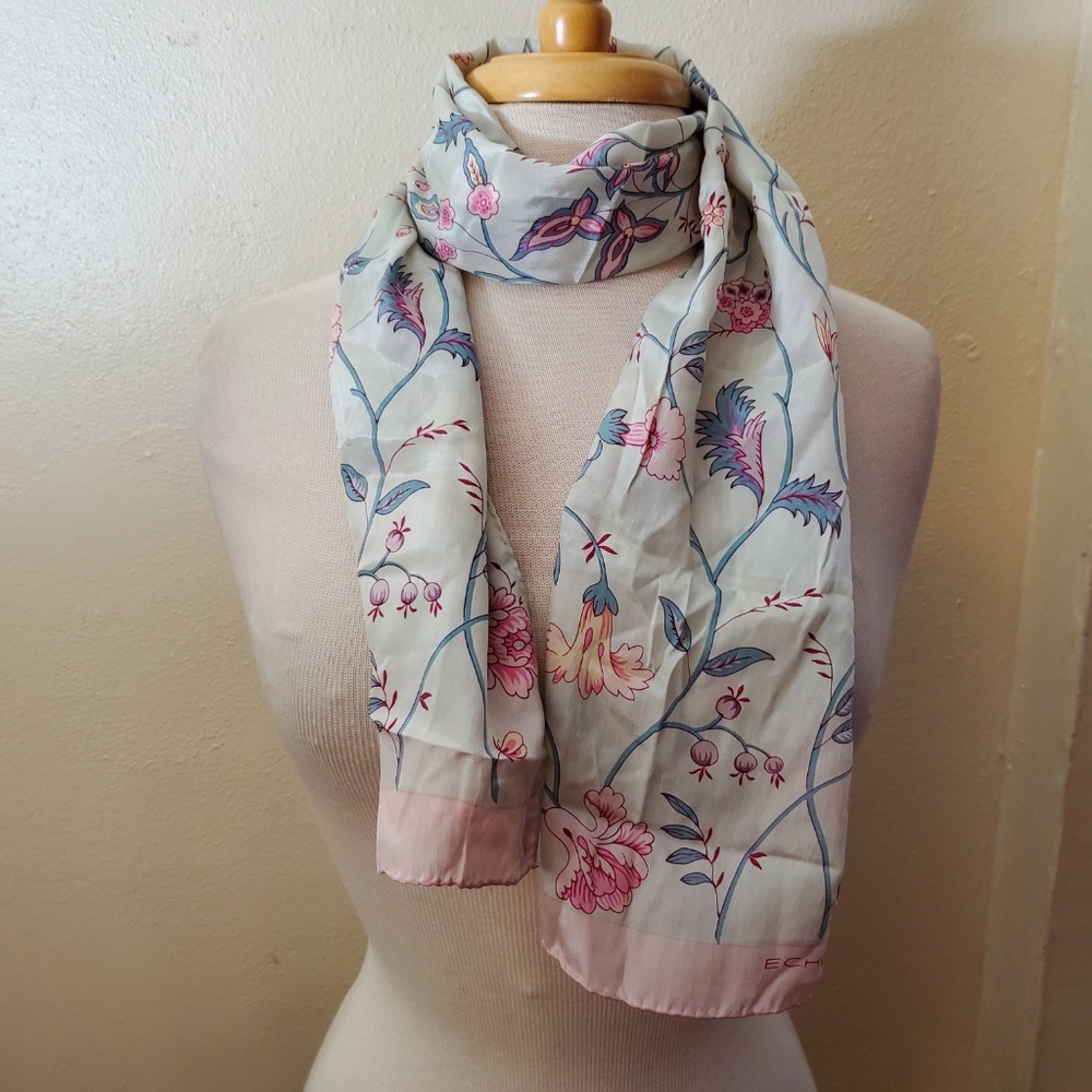 Echo Silk Floral Rectangle Scarf - image 8